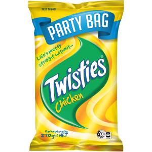 Twisties Chicken Chips Snacks Party Size Bag 270g