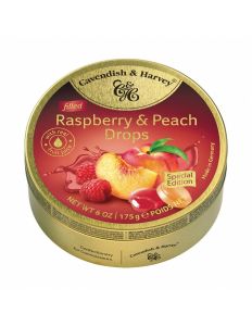 Cavendish and Harvey Raspberry and Peach Candy Drops Tin 175g x 10 Units