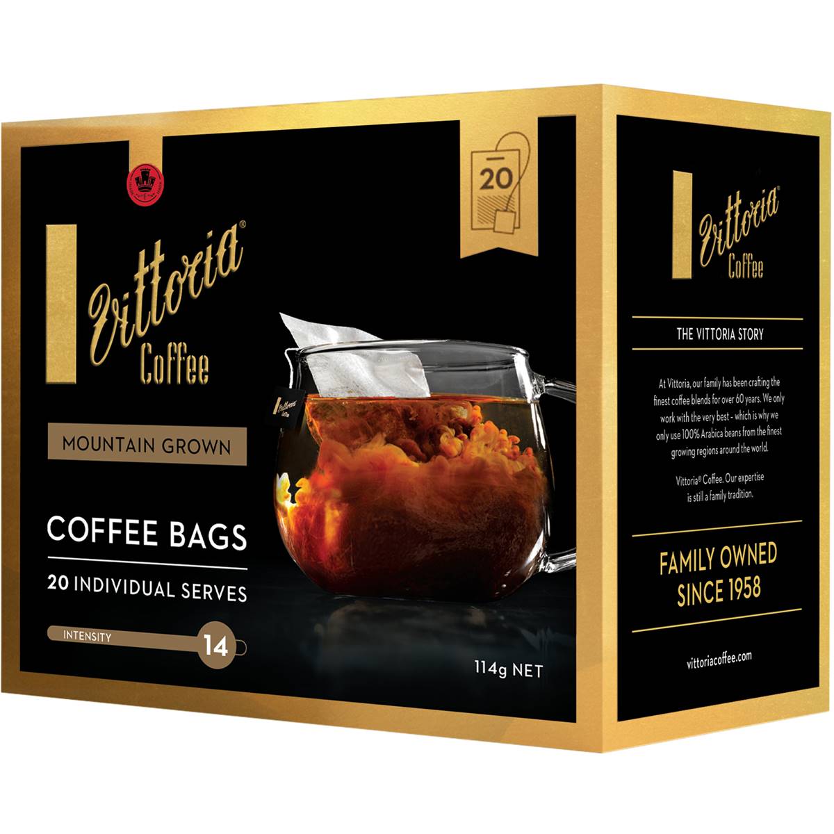 Vittoria Coffee Bags Mountain Grown 20 Pack