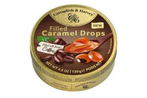 Cavendish and Harvey Caramel With Coffee Fill Candy Drops Tin 130g x 12 Units