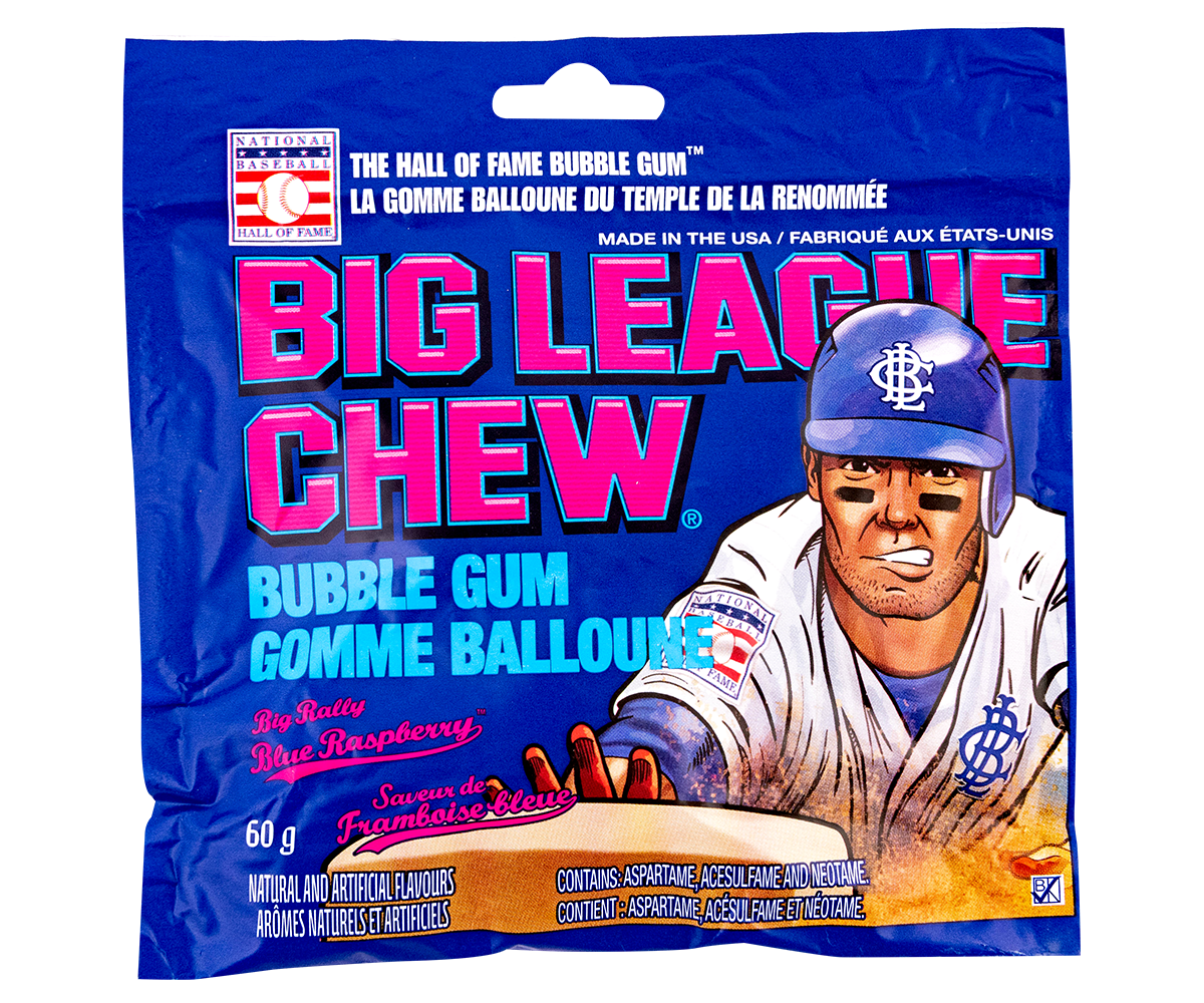 Big League Chew Blue Raspberry Bubble Gum 60g Bag