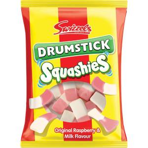 Swizzels Squashies Original Raspberry and Milk Flavour Candy Lollies 160g - UK