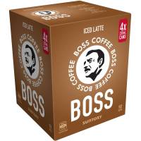 Suntory Boss Coffee Iced Latte Cans 237ml X 4 Pack