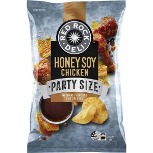 Red Rock Deli Honey Soy Chicken Potato Chips Large Party Size 290g