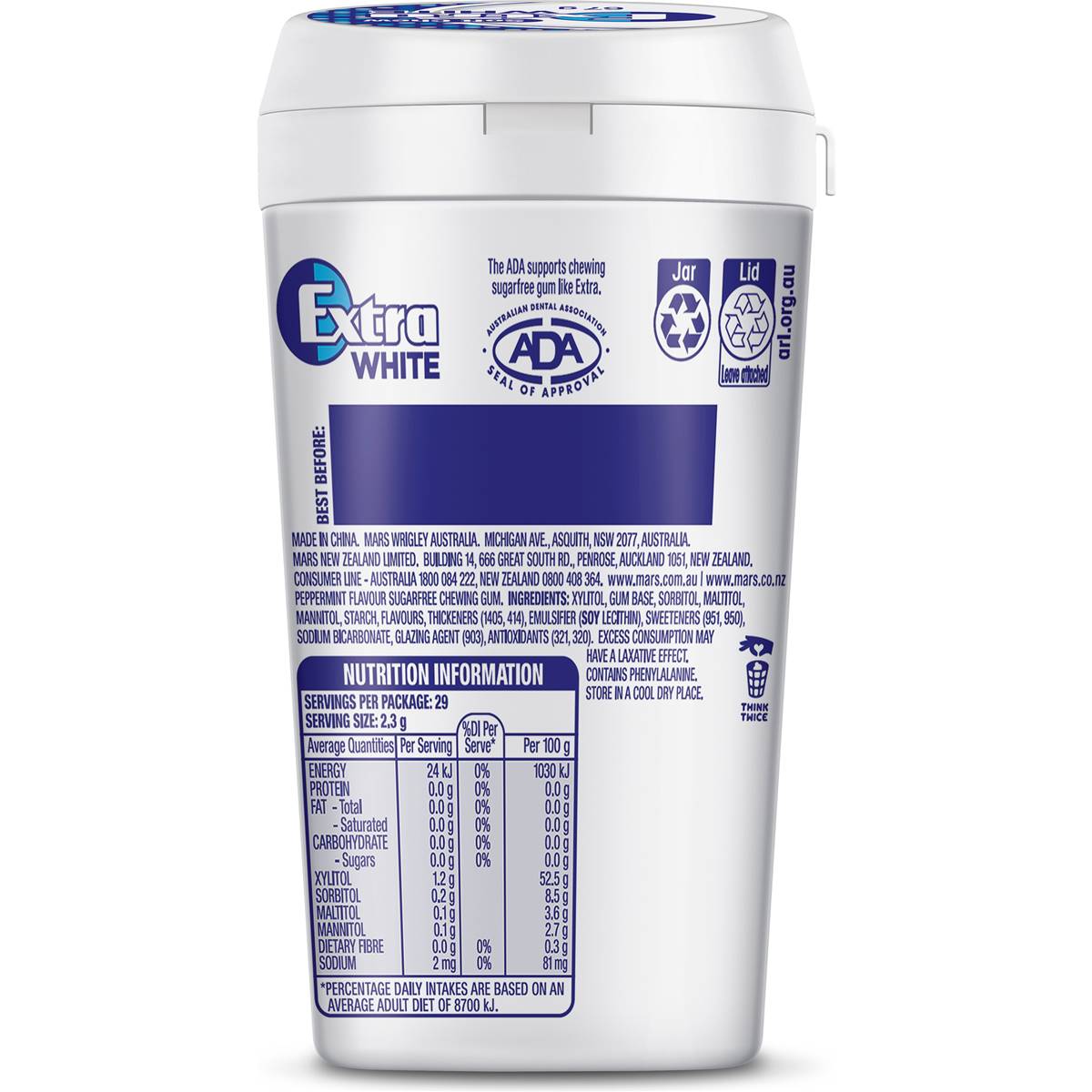 Wrigleys Extra Soft Chew Chewing Gum Peppermint 67g X 6 Bottles - Image 2