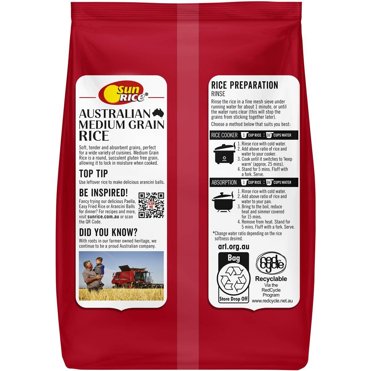 Sunrice Australian Medium Grain Rice Pouch 1kg