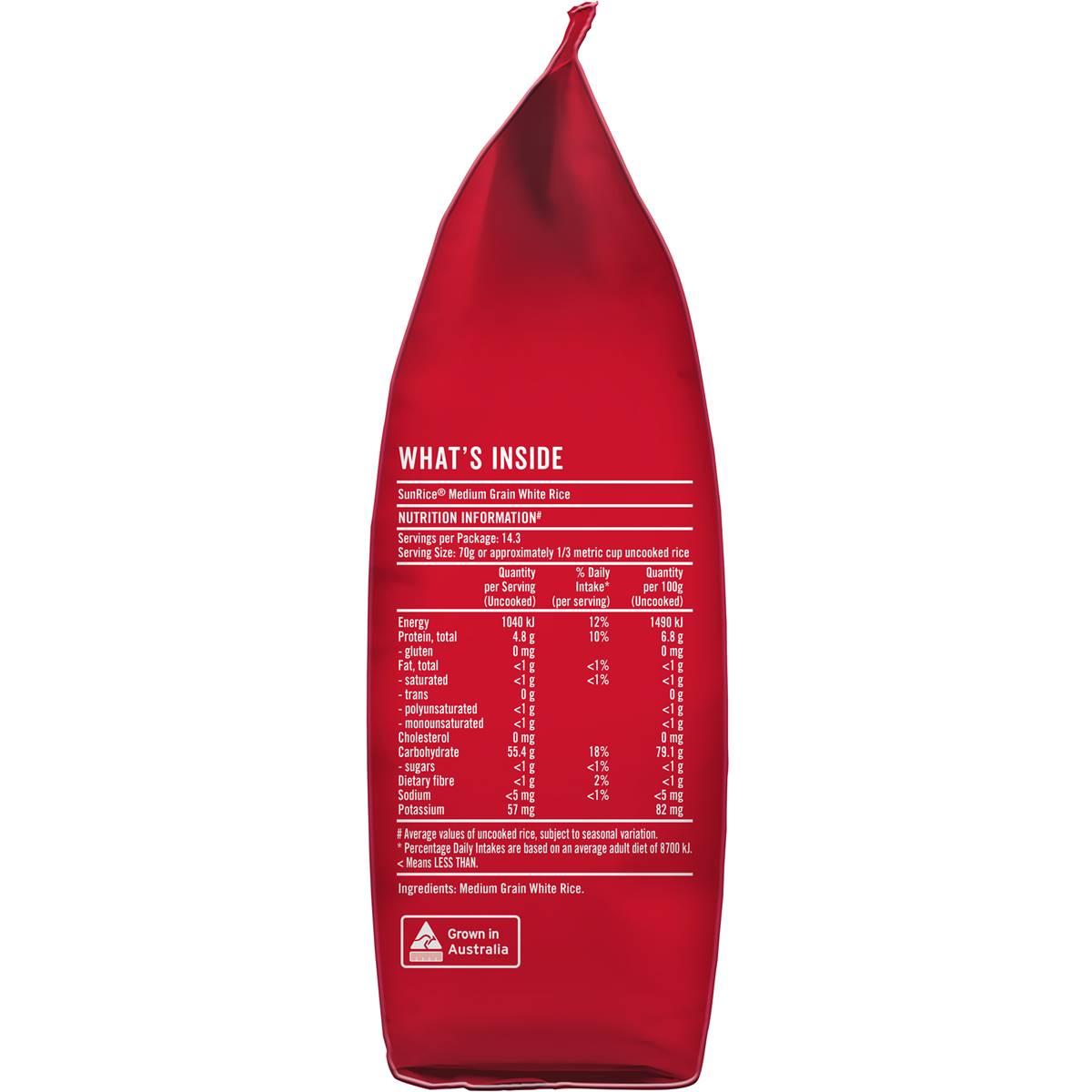 Sunrice Australian Medium Grain Rice Pouch 1kg - Image 4