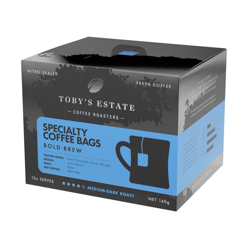 Tobys Estate Specialty Coffee Bold Brew Bags 10 Pack