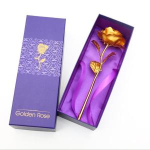 24K Gold Plated Rose Gold Purple With Heart Stand Anniversary Valentine Gift