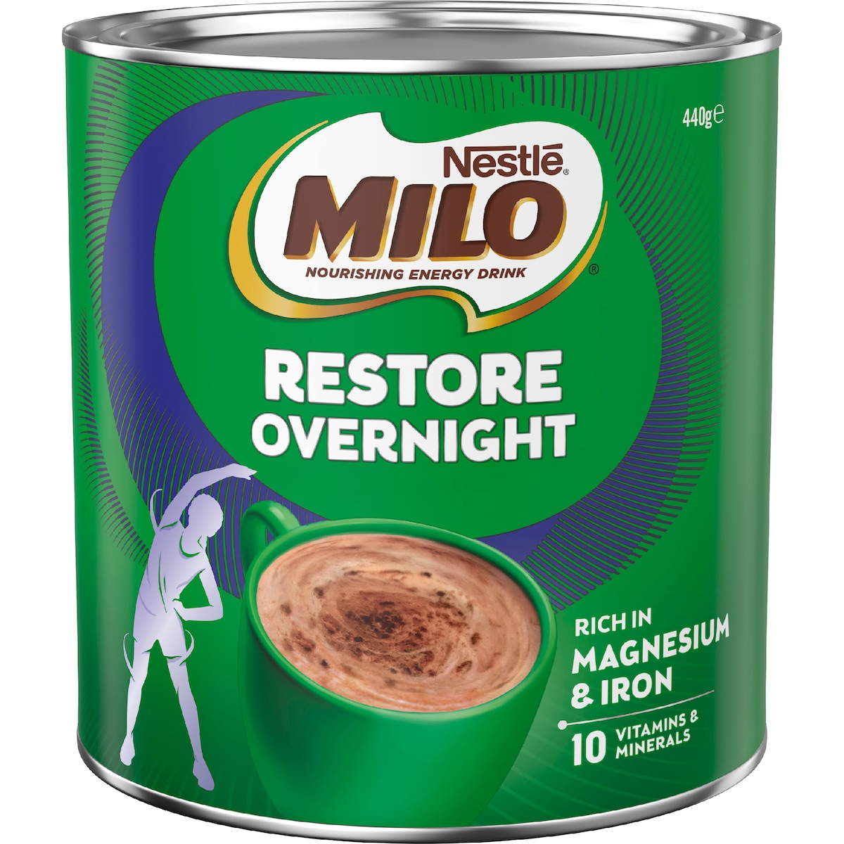 Nestle Milo Restore Overnight Chocolate Drink Powder 440g