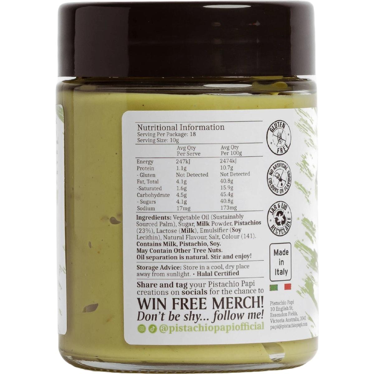 Pistachio Papi Crunchy Spread Tub 180g