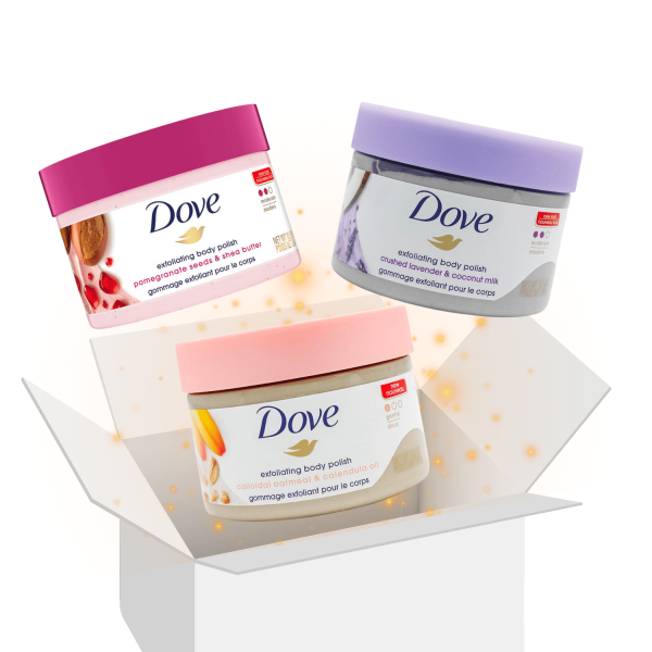 Dove Exfoliating Body Polish Variety Gift Box Bundle Set