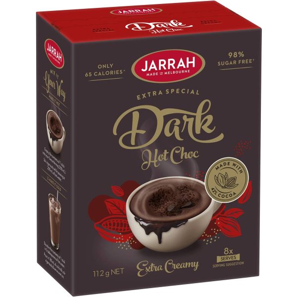 Jarrah Extra Special Dark Hot Chocolate Extra Creamy Drink Sachets 8 Pack