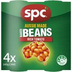 SPC Baked Beans Rich Tomato Sauce Can 140g X 4 Cans