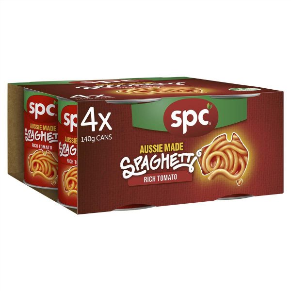 SPC Aussie Made Spaghetti Rich Tomato Sauce Can 140g X 4 Cans