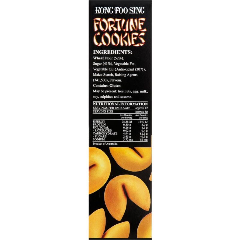 Kong Foo Sing Fortune Cookies Biscuits Box 100g