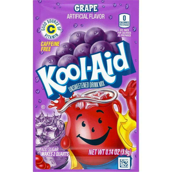 Kool Aid Instant Drink Mix Powder Grape Flavour Sachet 3.9g X 48 Sachets
