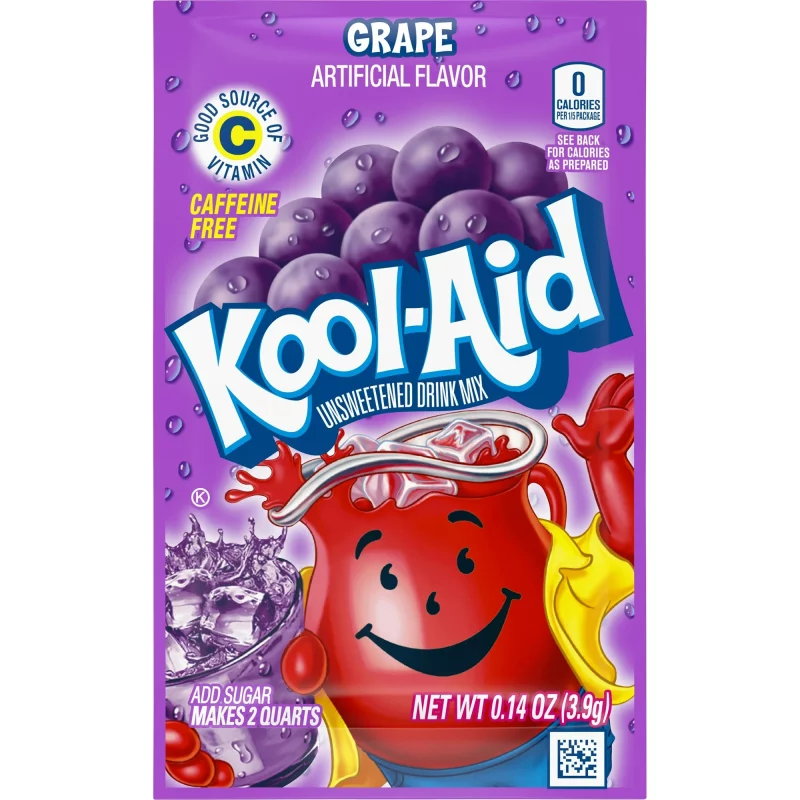 Kool Aid Instant Drink Mix Powder Grape Flavour Sachet 3.9g X 48 Sachets