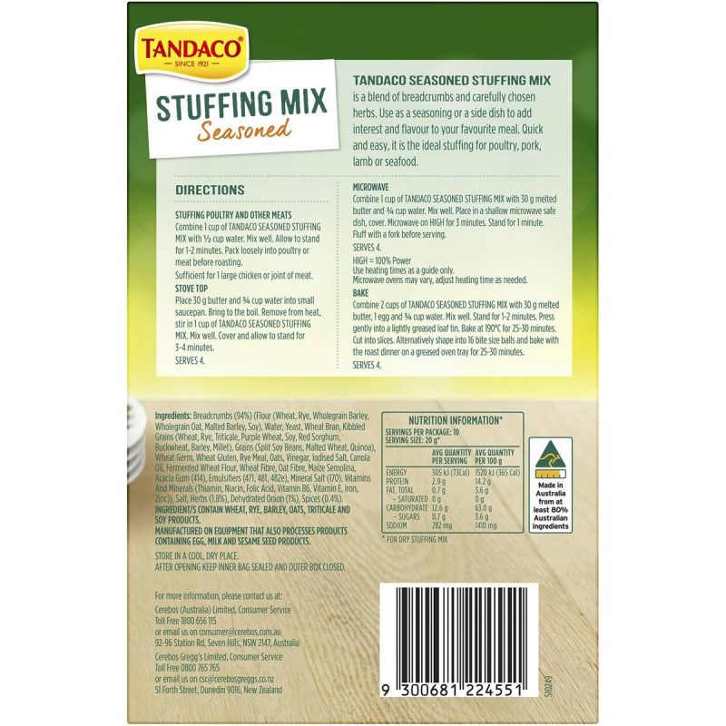 Tandaco Stuffing Mix Seasoned for Turkey and Chicken 200g