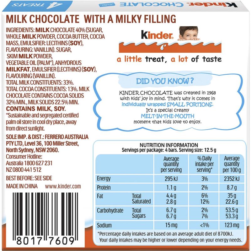 Kinder Chocolate Share Pack Kids Treats 4 Pack