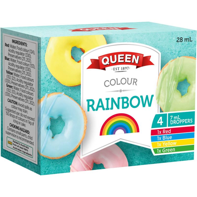 Queen Food Colour Dye Rainbow Colours 4 Pack
