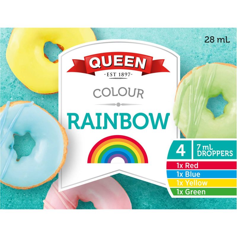 Queen Food Colour Dye Rainbow Colours 4 Pack