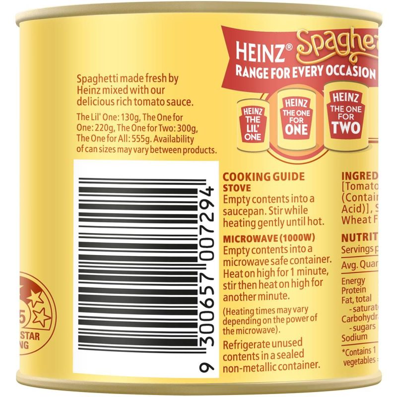Heinz Spaghetti Tomato and Cheese Sauce Can 220g