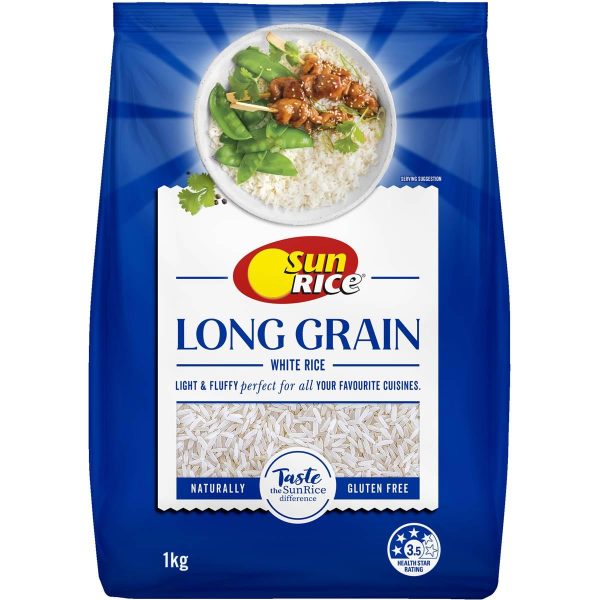 Sunrice Long Grain White Rice Premium Pouch 1kg