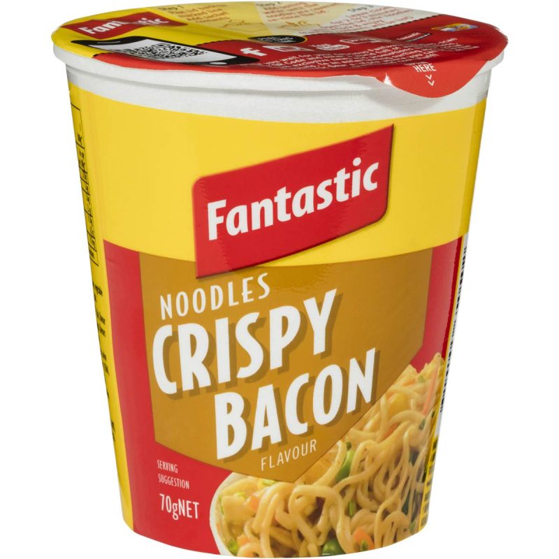 Fantastic Instant Noodles Crispy Bacon Cup 70g X 6 Cups
