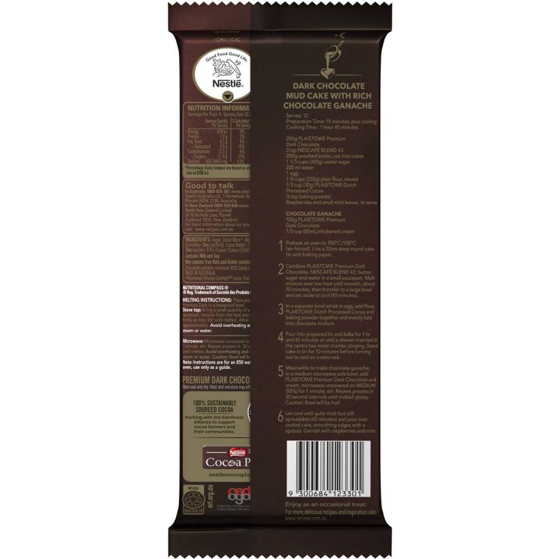 Nestle Plaistowe Dark Cooking Chocolate Block 200g