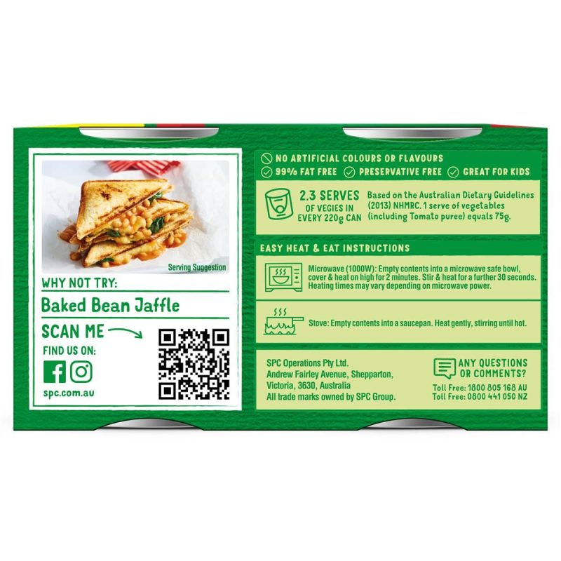 SPC Baked Beans Rich Tomato Sauce Can 220g X 4 Cans