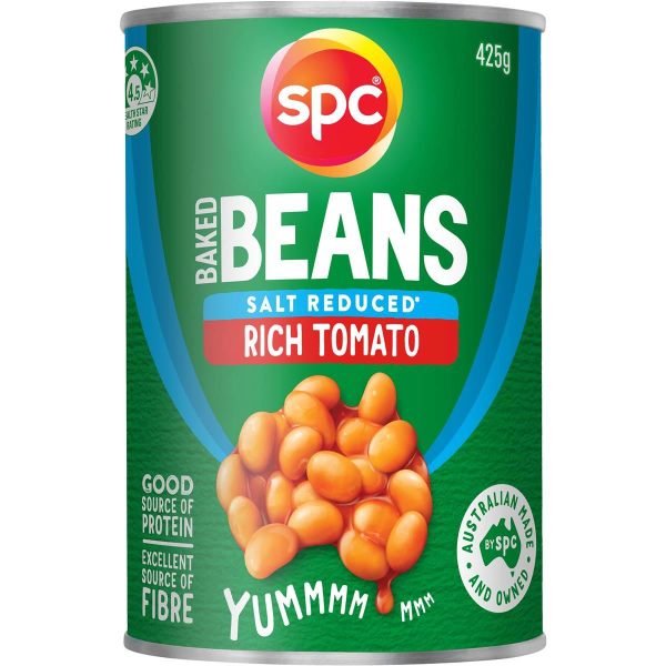 SPC Baked Beans Rich Tomato Sauce Salt Reduced Can 425g