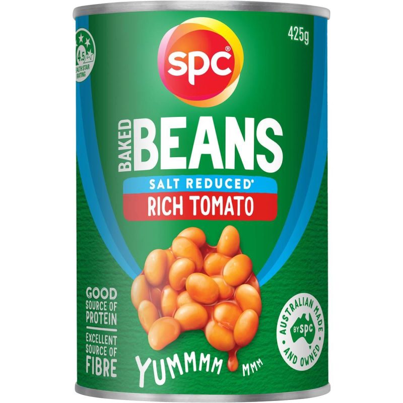 SPC Baked Beans Rich Tomato Sauce Salt Reduced Can 425g