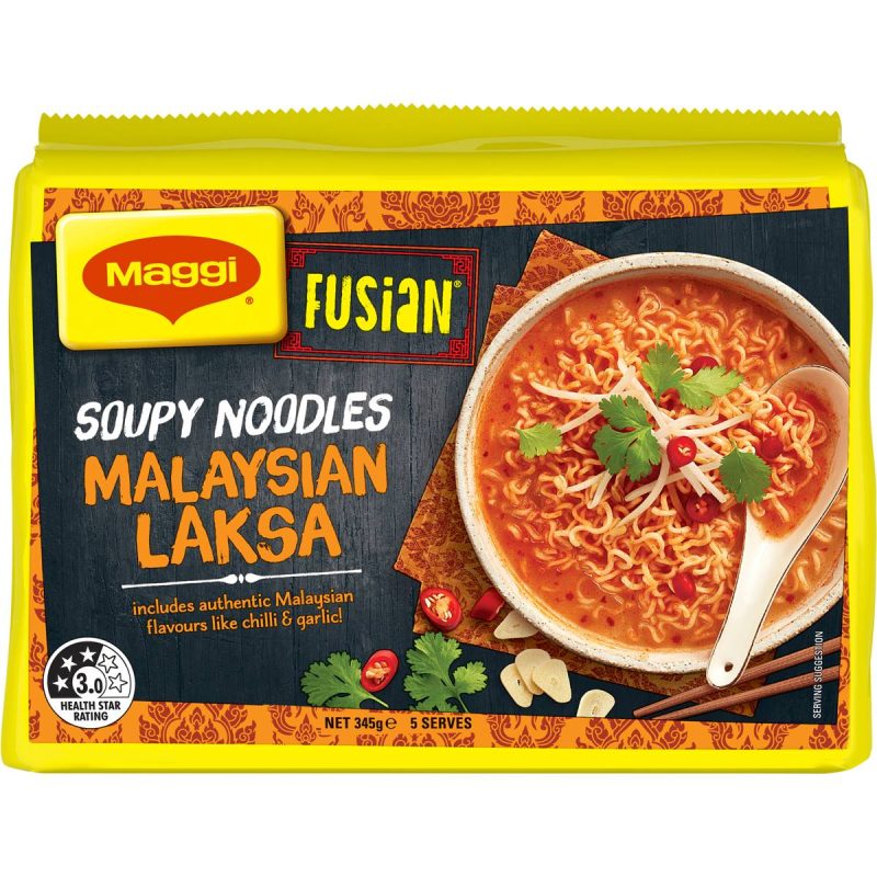 Maggi Fusion Instant Soupy Noodles Malaysian Laksa 5 Pack