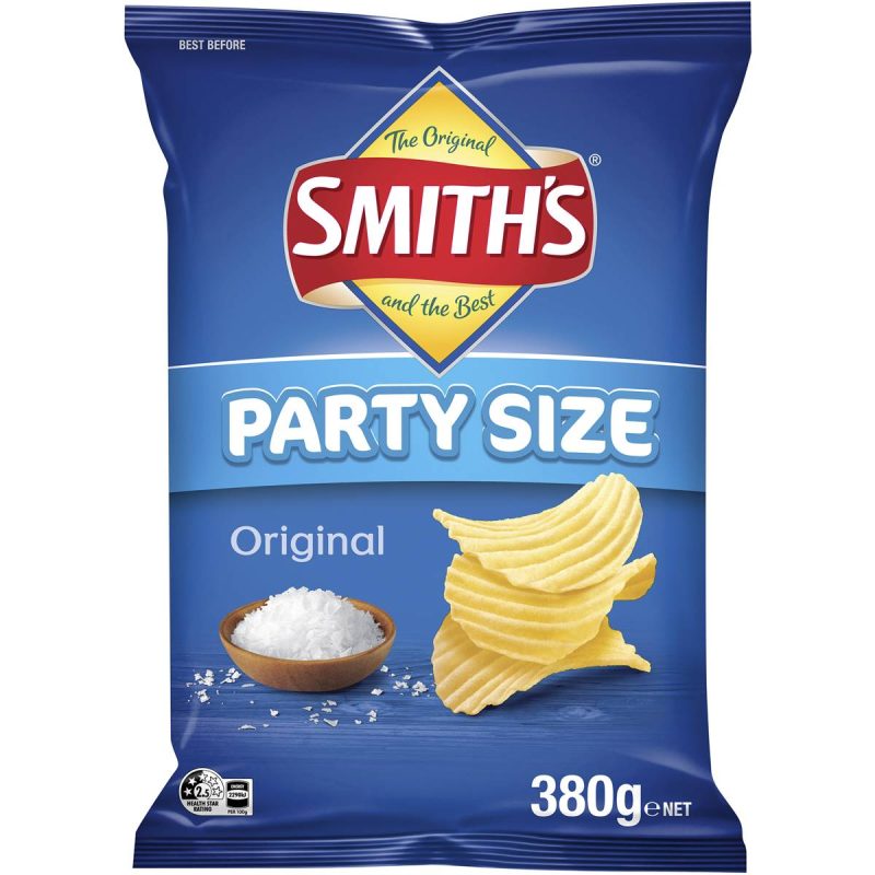 Smiths Crinkle Cut Original Potato Chips Pack Party Size 380g