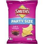 Smiths Crinkle Cut Salt and Vinegar Potato Chips Pack Party Size 380g
