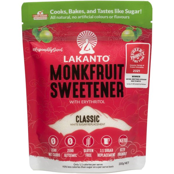 Lakanto Monkfruit Classic Sweetener White Sugar Replacement Powder 200g