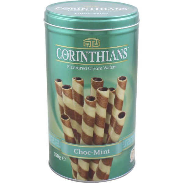 Corinthians Chocolate Mint Wafer Sticks Tub 350g