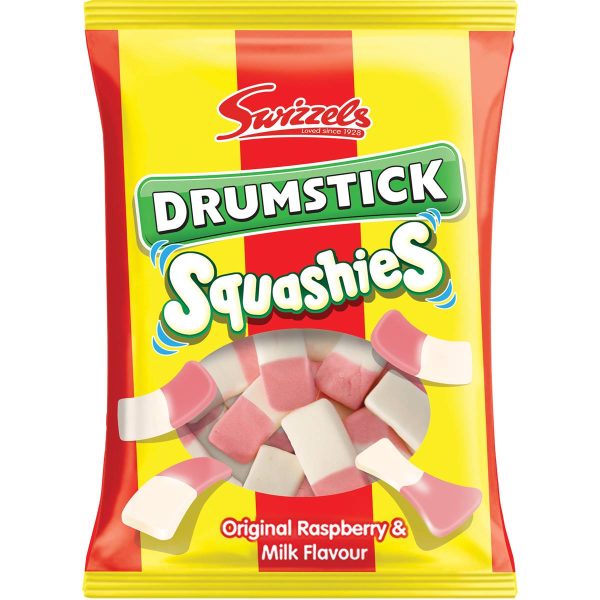 Swizzels Squashies Original Raspberry and Milk Flavour Candy Lollies 160g - UK