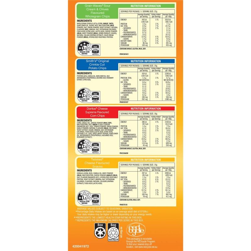 Smiths Potato Chips Snack Mix Multipack Variety 20 Pack