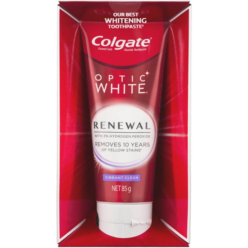 Colgate Optic White Renewal Vibrant Clean Teeth Whitening Toothpaste 85g