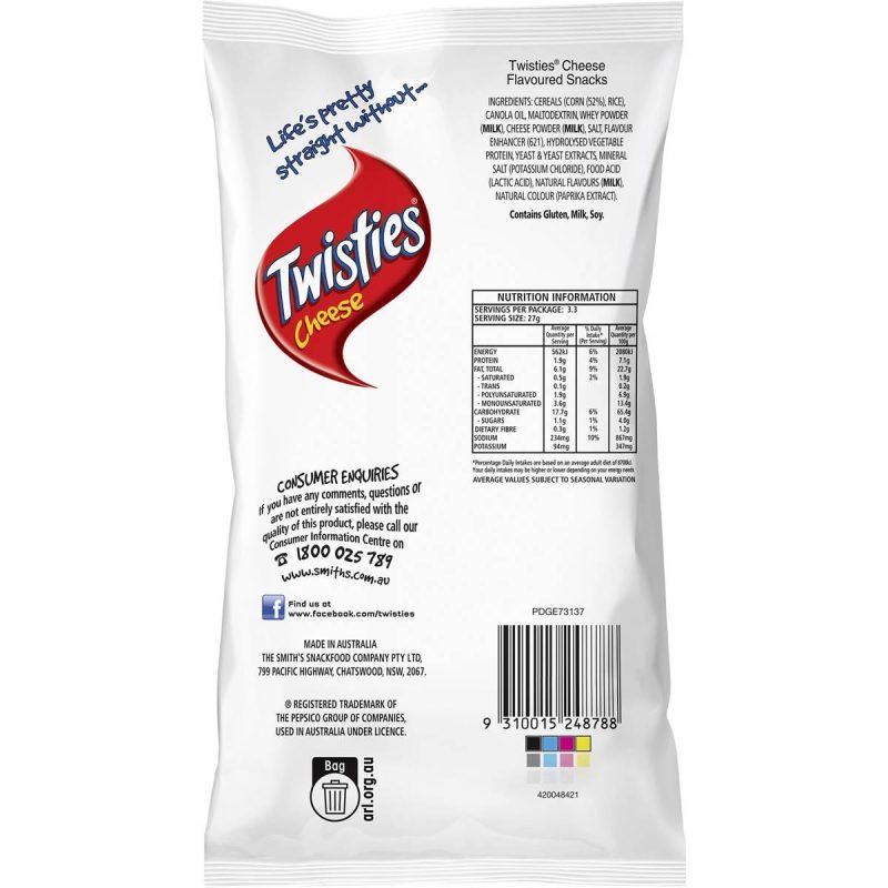Twisties Chips Cheese Snacks Pack 90g