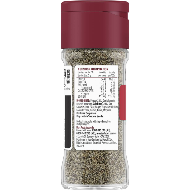 Masterfoods Garlic Pepper Spice Blend Seasoning 50g