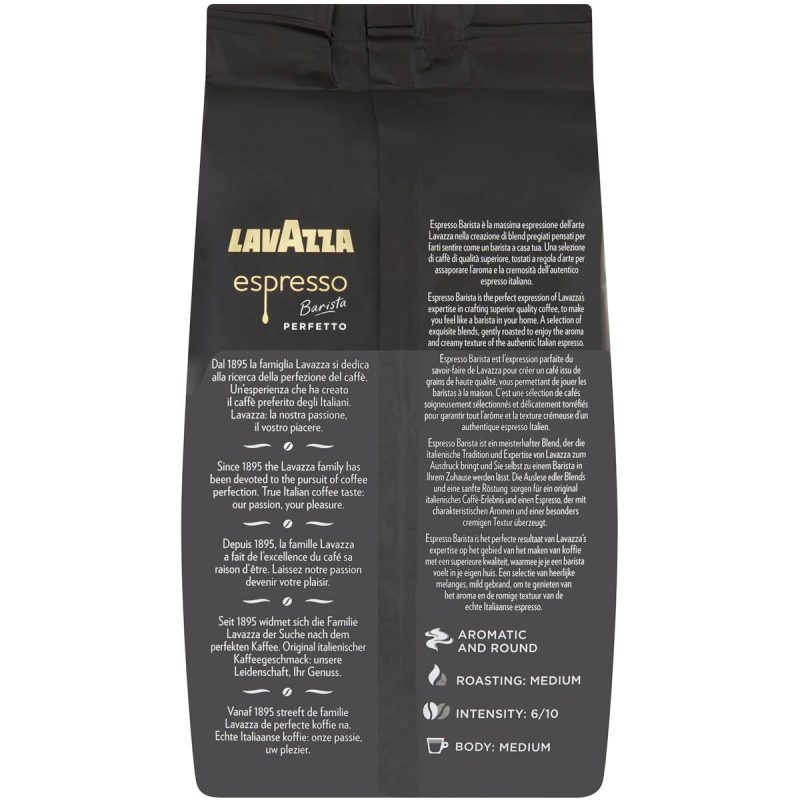 Lavazza Espresso Barista Perfetto Premium Arabica Ground Instant Coffee Beans Bag 1kg