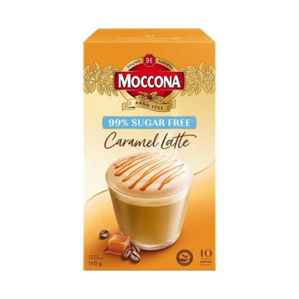 Moccona Caramel Latte Sugar Free Coffee Sachets 10 Pack