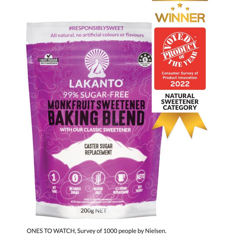 Lakanto Monkfruit Baking Blend Caster Sugar Replacement Sweetener Powder 200g