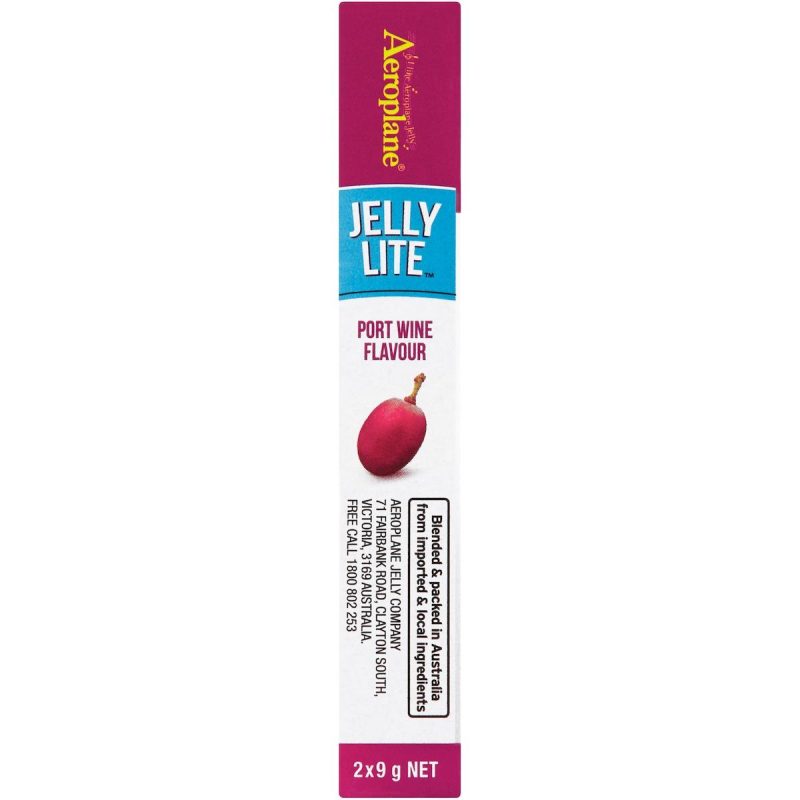 Enjoy the rich flavour of Aeroplane Jelly Lite Port Wine with fewer calories. This low-calorie jelly powder is perfect for guilt-free, delicious desserts.