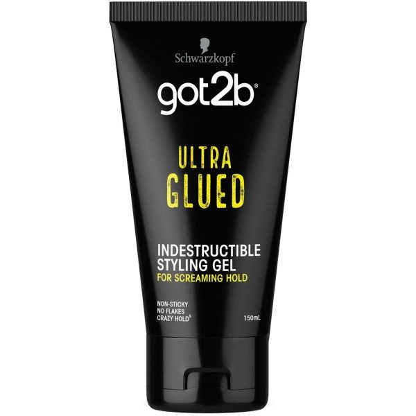 Schwarzkopf Got2B Ultra Glued Hair Gel Strong Hold Black Tube 150ml