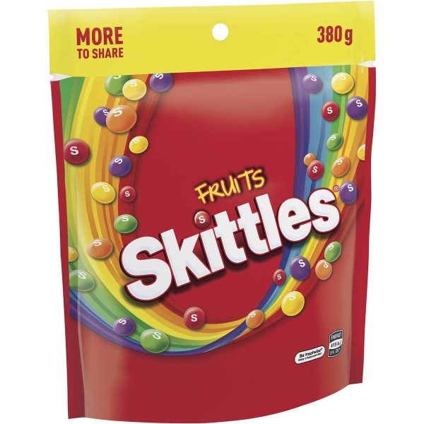 Skittles Fruits Family Pack Chewy Candy Lolly Large Pouch Bag 380g