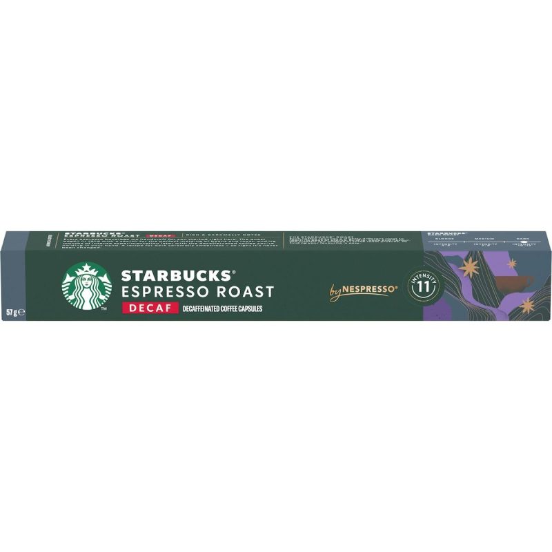 Starbucks Nespresso Decaf Espresso Roast Coffee Pods Capsules 10 Pack
